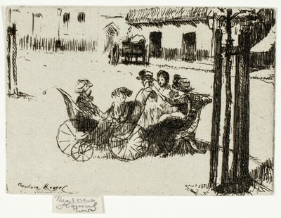 Małe dziewczynki i wózki dziecięce, Chelsea Embankment autorstwa Theodore Roussel