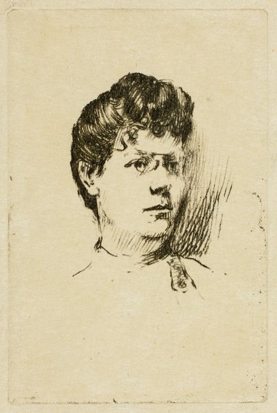 Szkic głowy kobiety autorstwa Theodore Roussel