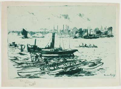 Premiera Steam, Chelsea Embankment autorstwa Theodore Roussel