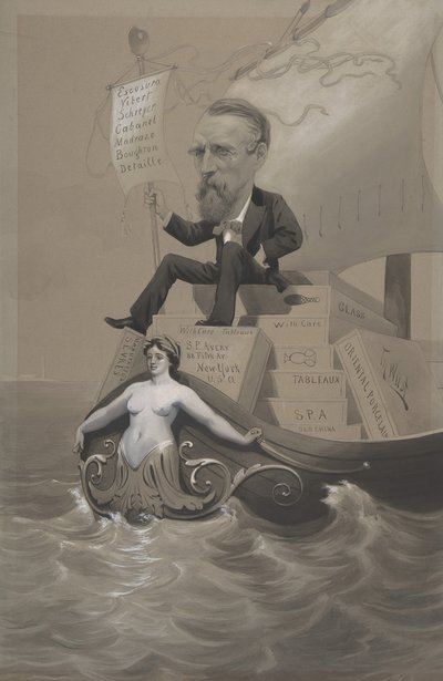 Samuel P. Avery wiozący swoje skarby przez morze, ca. 1875-80. autorstwa Theodore Wust