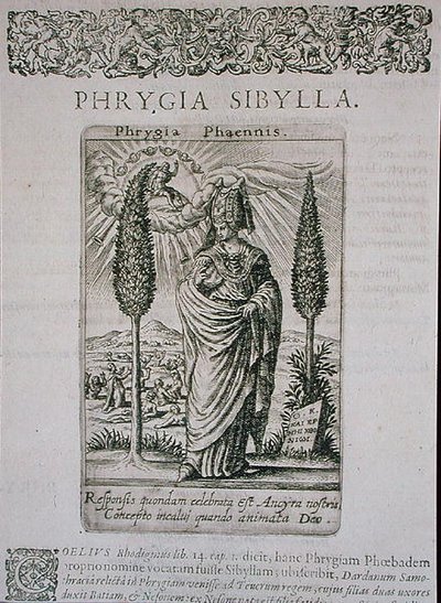 Sybilla frygijska, kopia ilustracji z „Divinewet Magical Sights” Jeana-Jacquesa Boissarda autorstwa Theodore de (after) Bry
