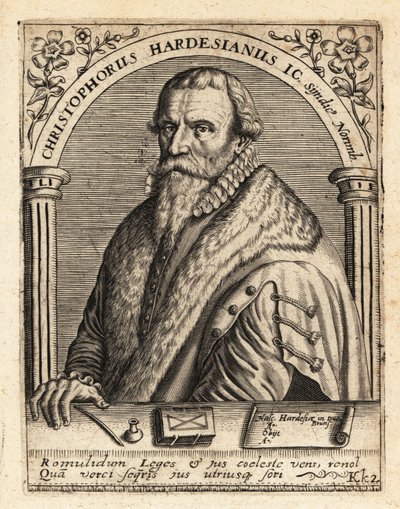 Christoph Herdesianus, niemiecki prawnik autorstwa Theodore de Bry