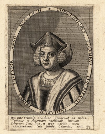 Krzysztof Kolumb, włoski odkrywca i kolonizator autorstwa Theodore de Bry