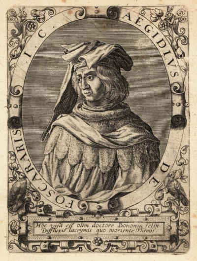 Egidio Foscherari, zm. 1289, włoski prawnik. autorstwa Theodore de Bry