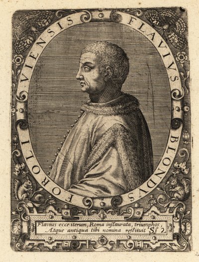 Flavio Biondo, włoski historyk autorstwa Theodore de Bry