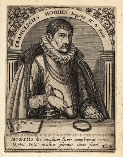 Francois Modius, flamandzki prawnik i humanista autorstwa Theodore de Bry