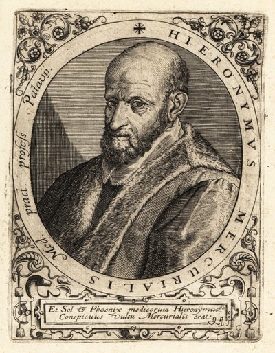 Girolamo Mercuriale, filolog włoski autorstwa Theodore de Bry