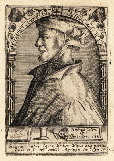 Heinrich Cornelius Agrippa von Nettesheim, niemiecki erudyta. autorstwa Theodore de Bry