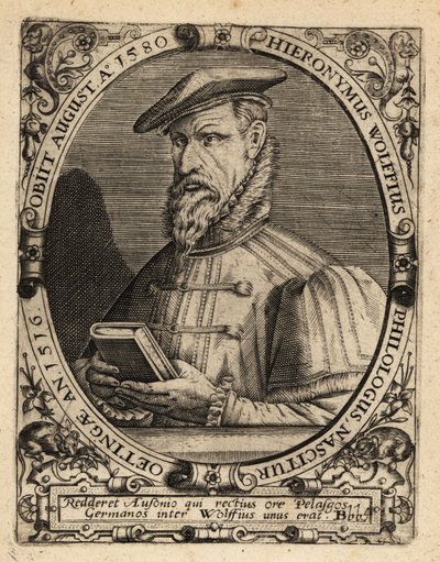 Hieronymus Wolf , niemiecki historyk autorstwa Theodore de Bry