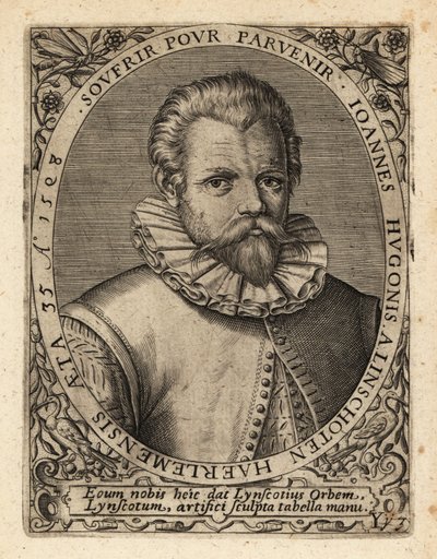Jan Huyghen van Linschoten, holenderski kupiec protestancki. autorstwa Theodore de Bry