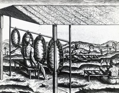 Jawajskie instrumenty muzyczne, Theodor de Bry (1528-1598), grawerowanie autorstwa Theodore de Bry