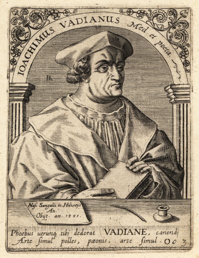 Joachim von Watt, szwajcarski humanista autorstwa Theodore de Bry