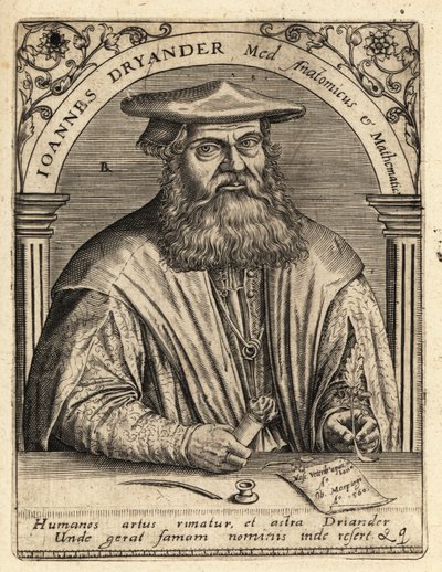 Johann Dryander, niemiecki anatom autorstwa Theodore de Bry