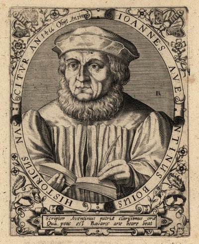 Johannes Aventinus, bawarski historyk. autorstwa Theodore de Bry