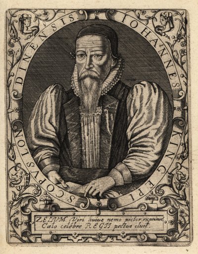 Jan King, zmarły 1621, biskup Londynu. autorstwa Theodore de Bry