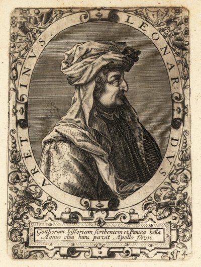 Leonardo Bruni, włoski humanista, historyk i mąż stanu. autorstwa Theodore de Bry