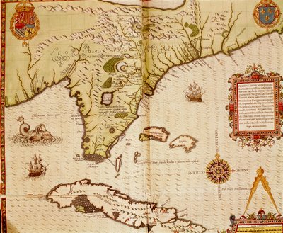 Mapa Florydy i Kuby autorstwa Theodore de Bry autorstwa Theodore de Bry