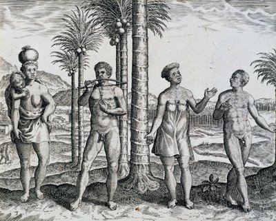 Rodzima Etiopia, z pracy India Orientalis grawerowanej przez Theodora de Bry (1528-1598), Afryka autorstwa Theodore de Bry