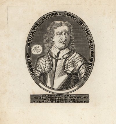 Owalny portret Olivera Cromwella, Lorda Protektora. autorstwa Theodore de Bry