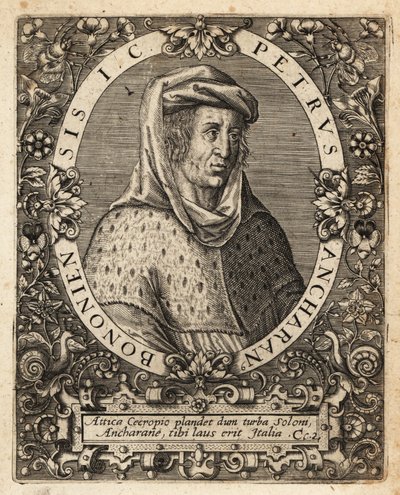 Piotr z Ancarano, ok. 1333-1416, włoski prawnik. autorstwa Theodore de Bry