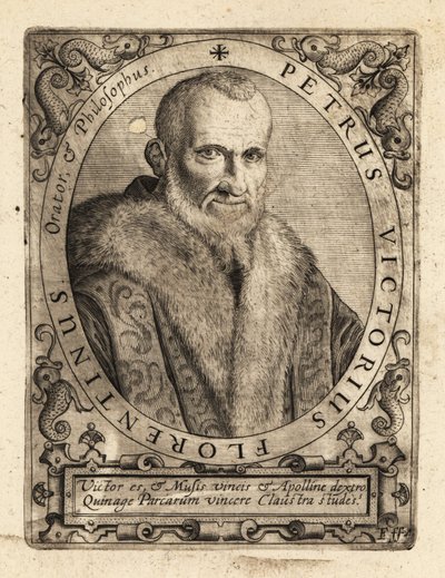 Piero Vettori, włoski pisarz. autorstwa Theodore de Bry