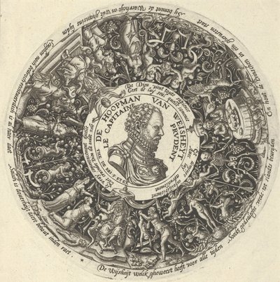 Portret Wilhelma I Orańskiego, z serii wzorów Tazza, ca. 1588. autorstwa Theodore de Bry