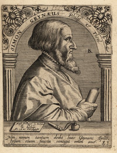 Simona Grinera; 1493-1541, niemiecki uczony. autorstwa Theodore de Bry