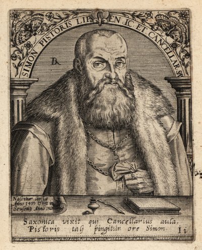 Simon Pistoris Młodszy, niemiecki prawnik. autorstwa Theodore de Bry