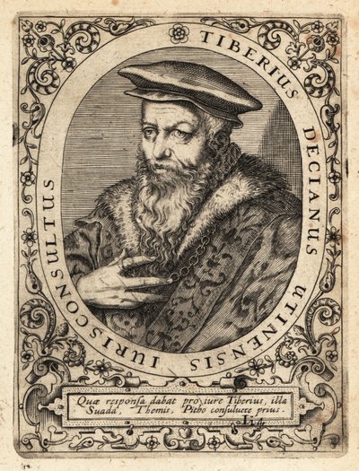 Tiberio Deciani, włoski prawnik. autorstwa Theodore de Bry