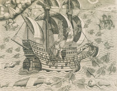 Skrzydlata ryba z mórz Indii, ilustracja z historii Ameryki autorstwa Theodore