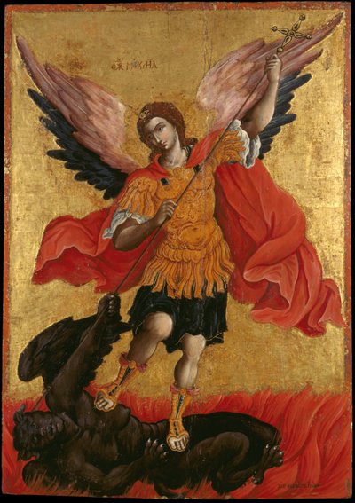 Ikona Archanioła Michała (tempera jajeczna na panelu) autorstwa Theodoros Pulakis