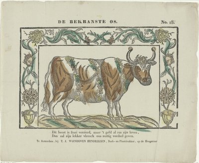 De bekraste os (tytuł na obiekcie) autorstwa Theodorus Johannes Wijnhoven Hendriksen