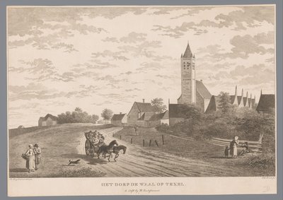 Widok wsi De Waal w Texel Wieś De Waal na Texel (tytuł na obiekcie) autorstwa Theodorus de Roode