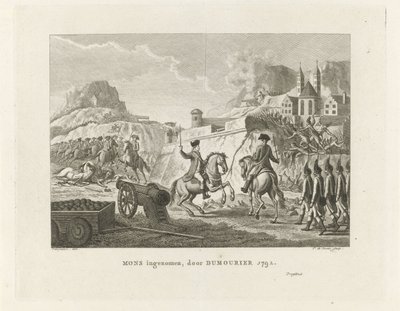 Zdobycie Mons, 1792 Mons podjęte przez Dumourier 1792 (tytuł na obiekcie) autorstwa Theodorus de Roode