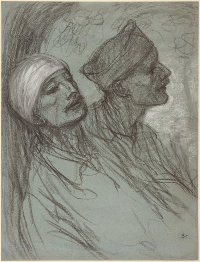Ranny żołnierz i jego towarzysz autorstwa Théophile Alexandre Steinlen
