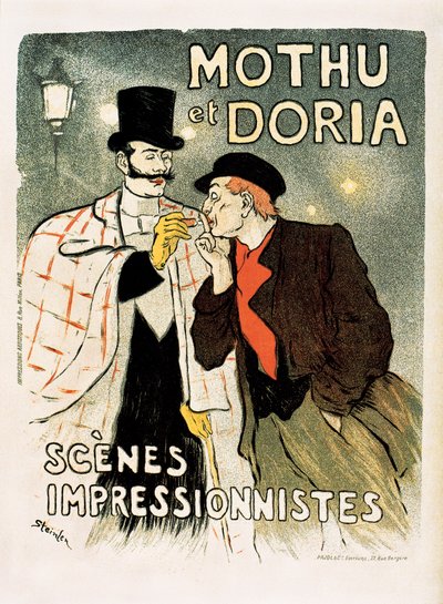 Plakat reklamowy dla śpiewaków Mothu & Doria autorstwa Théophile Alexandre Steinlen