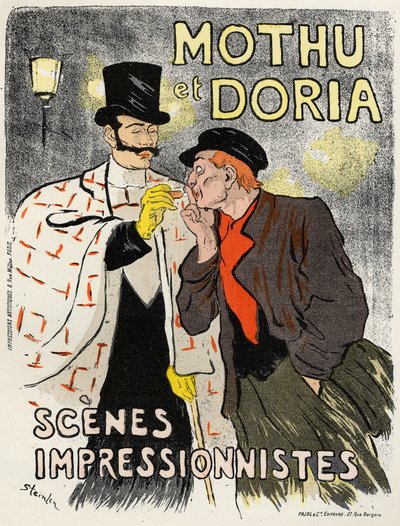 Sztuka. Zabawa. Usta i Doria piosenkarza. Plakat Steinlen, Francja autorstwa Théophile Alexandre Steinlen