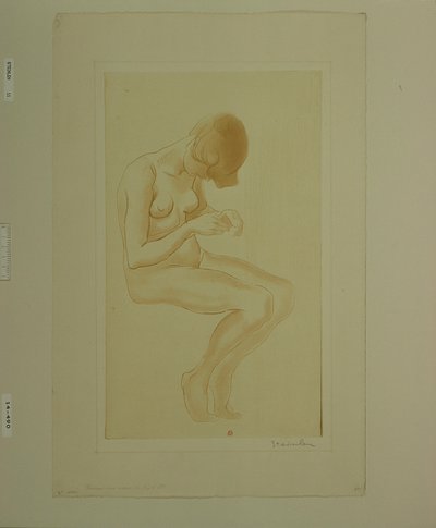 [Kobieta malująca paznokcie (szóste wielkie akt)] autorstwa Théophile Alexandre Steinlen