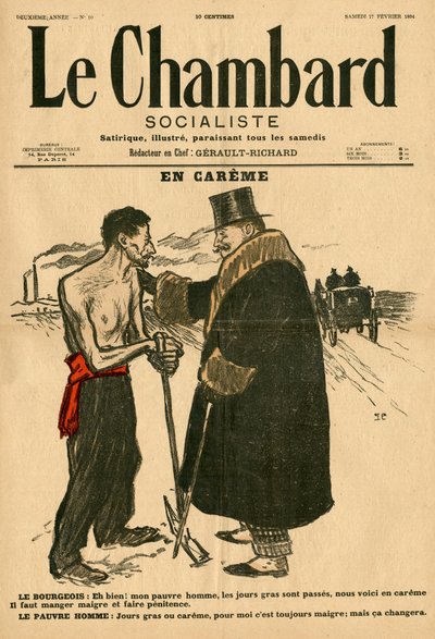 Le Chambard Socialiste, numer 10, w kolorze satyrycznym autorstwa Théophile Alexandre Steinlen