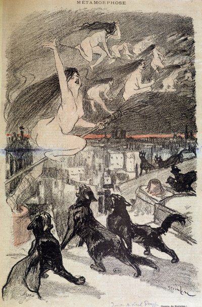 Metamorfoza kotów w czarownice - autorstwa Steinlen autorstwa Théophile Alexandre Steinlen