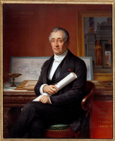 Portret architekta Louisa Tulliusa Viscontiego (1791-1853) Obraz Theophile Vauchelet (1802-1873) autorstwa Theophile Auguste Vauchelet