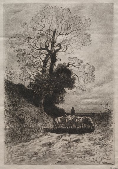 Powrót stada autorstwa Theophile Narcisse Chauvel