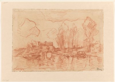 Krajobraz w pobliżu Nijmegen autorstwa Theophile de Bock