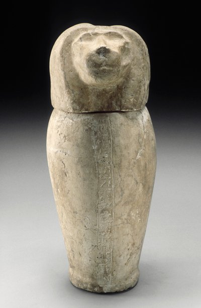 Słój kanopski z głową cynocefaliczną (wapień) autorstwa Third Intermediate Period Egyptian