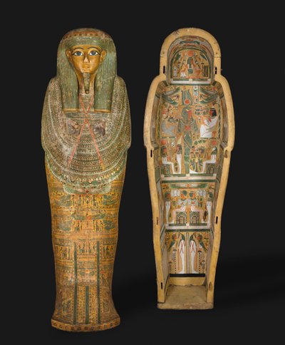 Trumna Bakenmuta, od końca 21 do początku 22 dynastii, ok. 1000-900 pne (zagessowany i malowany jawor) autorstwa Third Intermediate Period Egyptian