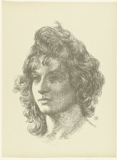 Portret van jonge vrouw Studium głowy młodej kobiety Proces (tytuł serii) autorstwa Théo van Rysselberghe