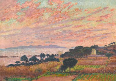 Zatoka o zachodzie słońca Saint Clair, 1916. autorstwa Théo van Rysselberghe