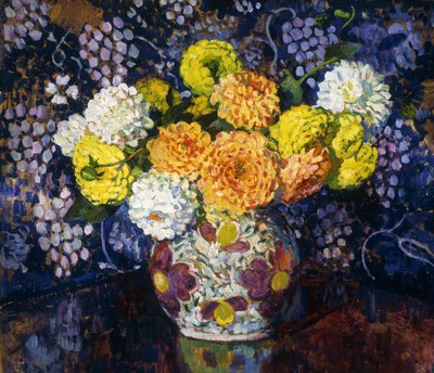 Wazon kwiatów; Wazon kwiatów, 1907 autorstwa Théo van Rysselberghe