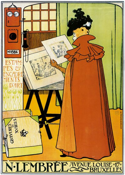 Plakat reklamowy sklepu artystycznego Lembree w Brukseli autorstwa Théo van Rysselberghe