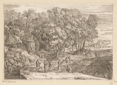 Arkadyjski pejzaż z Chrystusem i kobietą kananejską Suite de Paysages (tytuł serii) autorstwa Théodore